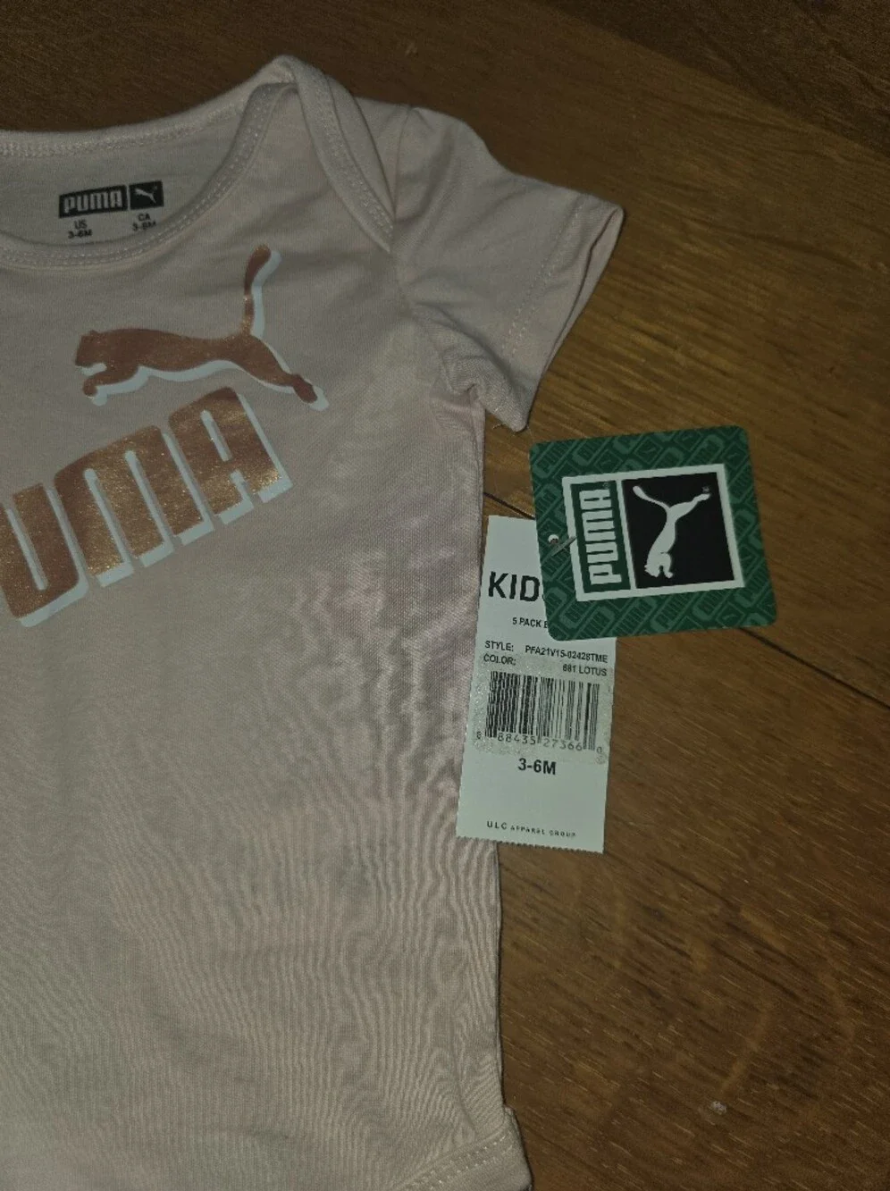 NWT Short Sleeve Bodysuit Infant Girl's PUMA 3-6 Months